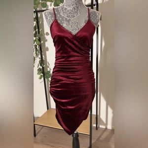 Maroon Suede Mini Dress